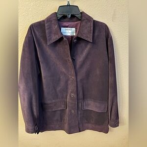 Vintage 80/ 90’s Dero Rocco D'Amelio Plum Faux Suede Button-Front Jacket